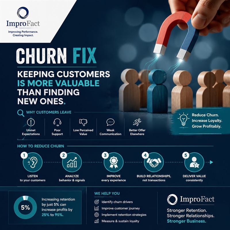 Churn fix: keeping customers is more valuable than finding new ones.