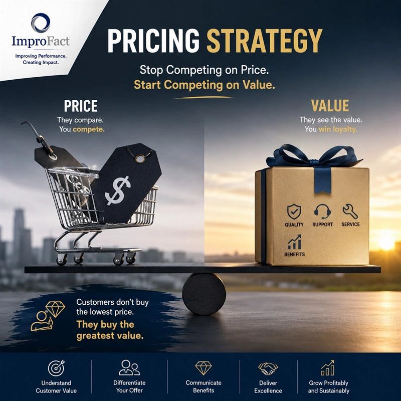 Pricing strategy: stop competing on price, start competing on value.